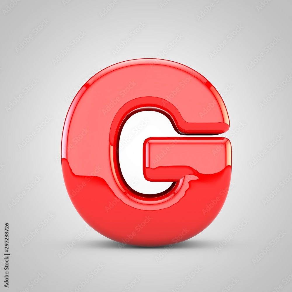 3D Red Letter G uppercase Isolated White Background 3D Red Letter G uppercase Isolated White Background