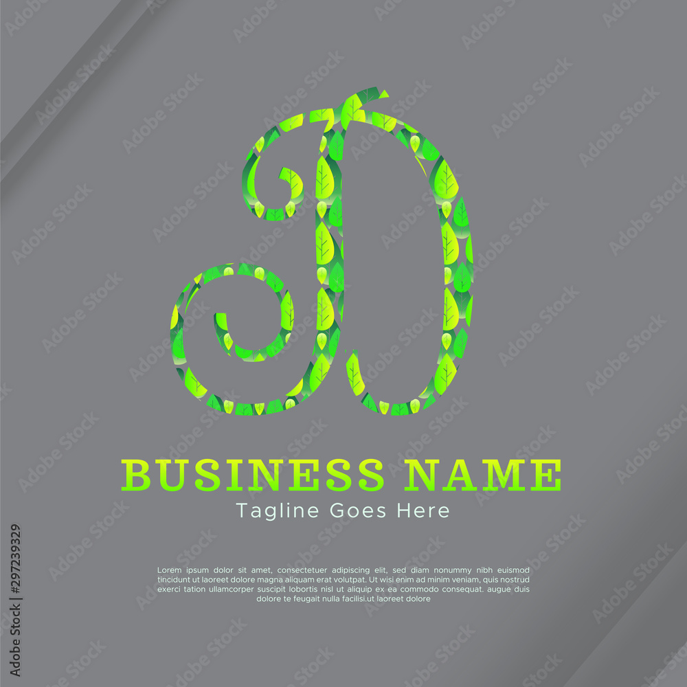 Foliage Letter D Logo Template Foliage Letter D Logo Template