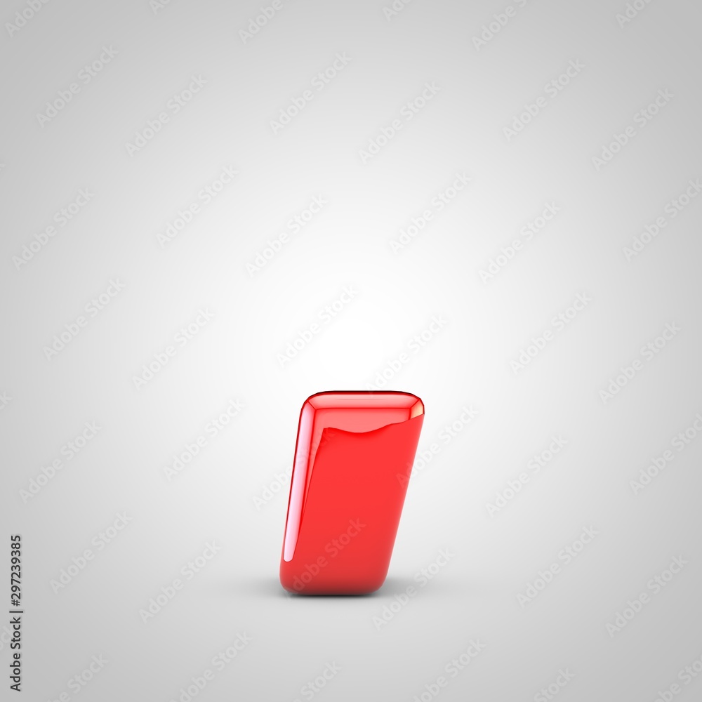 3D Red coma symbol Isolated White Background 3D Red coma symbol Isolated White Background