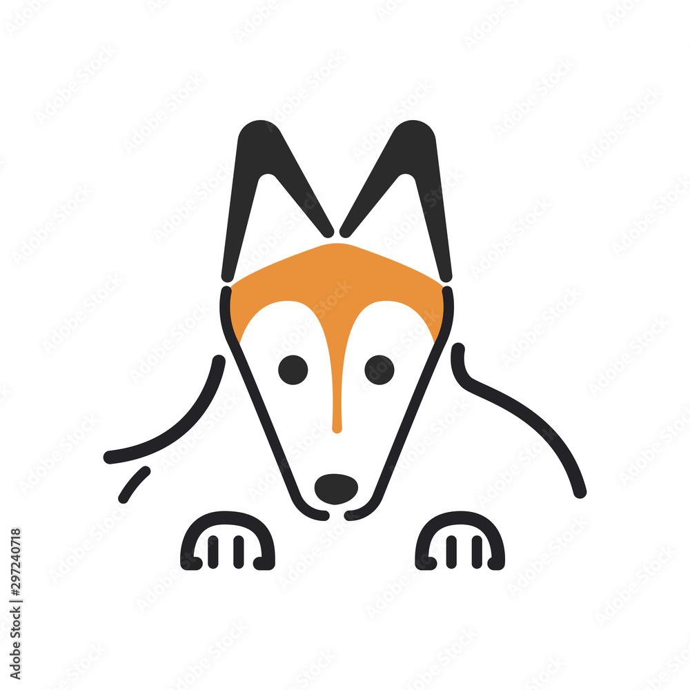 犬 ポーズ 表情 アップ シェットランドシープドッグ Stock Vector Adobe Stock