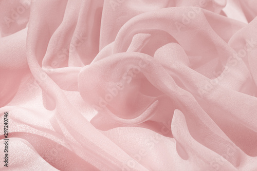 Light draped chiffon fabric in pink for festive backgrounds