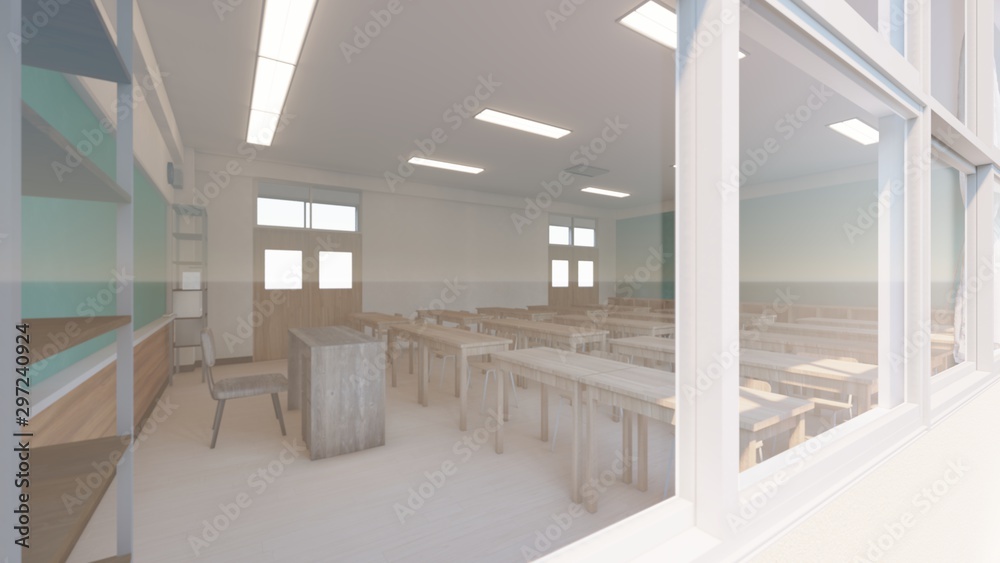 小学校 教室 授業参観 人なし イラスト18 Stock Illustration Adobe Stock