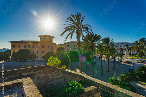 Majorca, Spain - January, 2019: Palma de Majorca city, Spain Balearic Islands, Mediterranean Sea