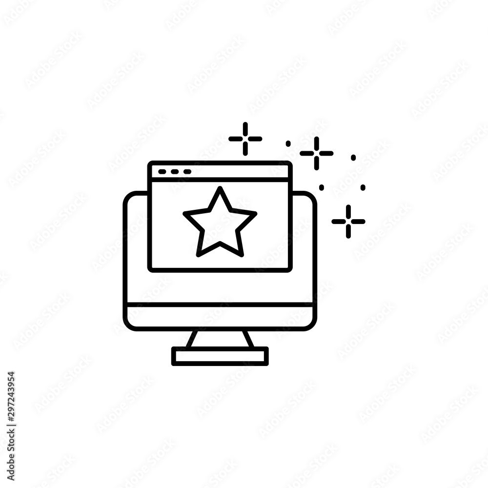 Monitor website star icon. Element of copywriting icon Monitor website star icon. Element of copywriting icon