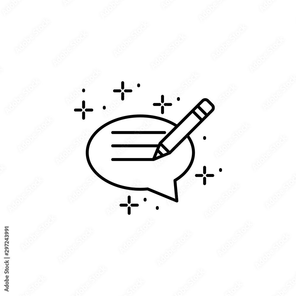 Chat pencil icon. Element of copywriting icon
