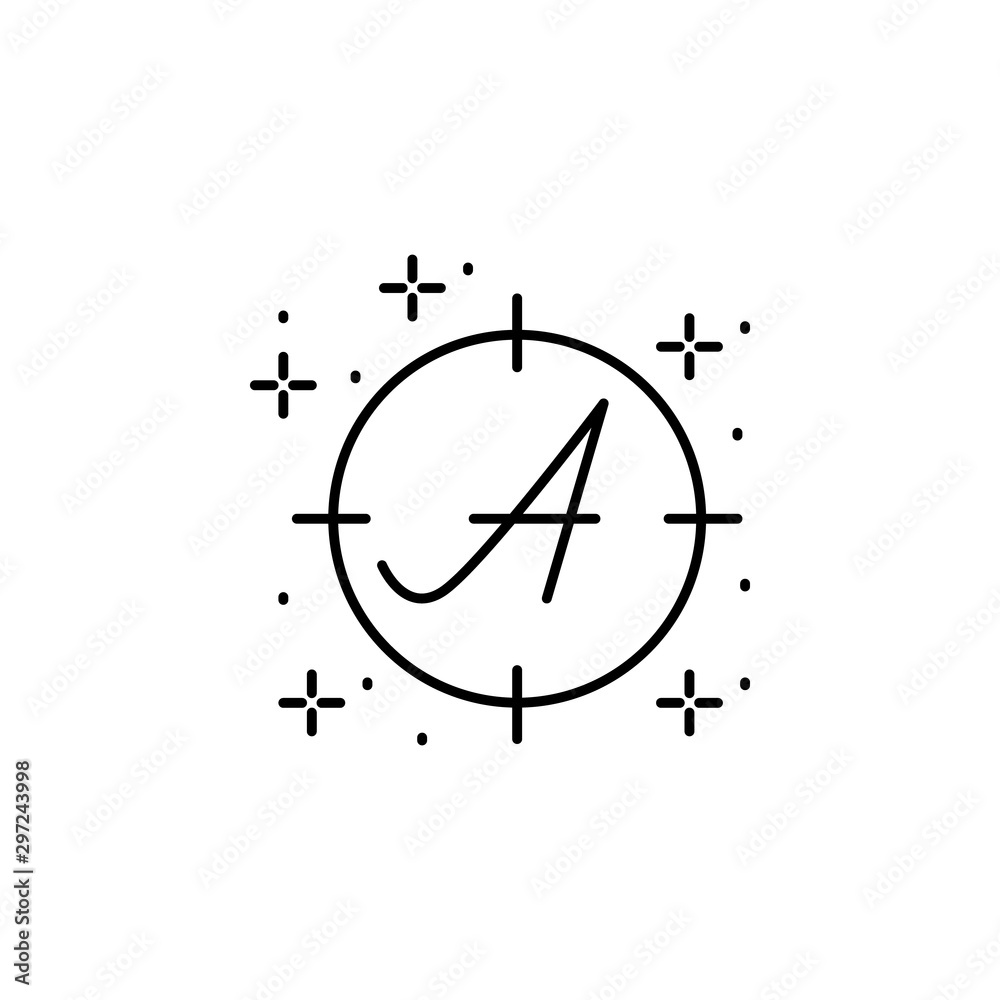 Letter aim icon. Element of copywriting icon Letter aim icon. Element of copywriting icon
