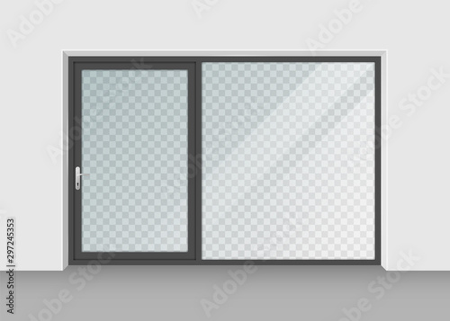 door with transparent glass isolated on background. Vector illustration.