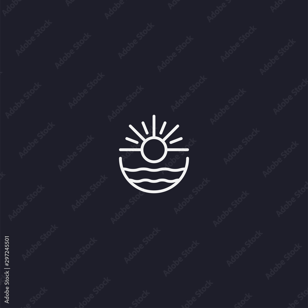 Sunset Logo Icon Design Template Vector Illustration
