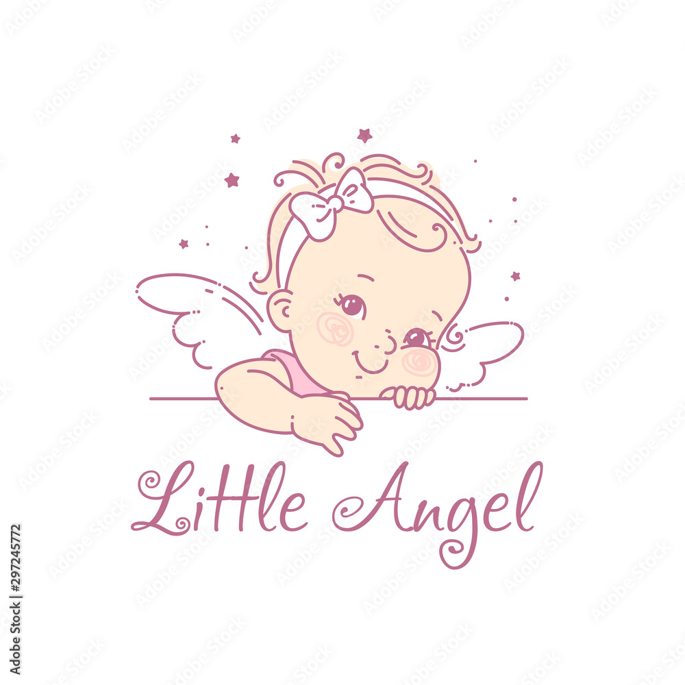 Baby girl as princess. Logo for baby product. Baby girl as princess. Logo for baby product.