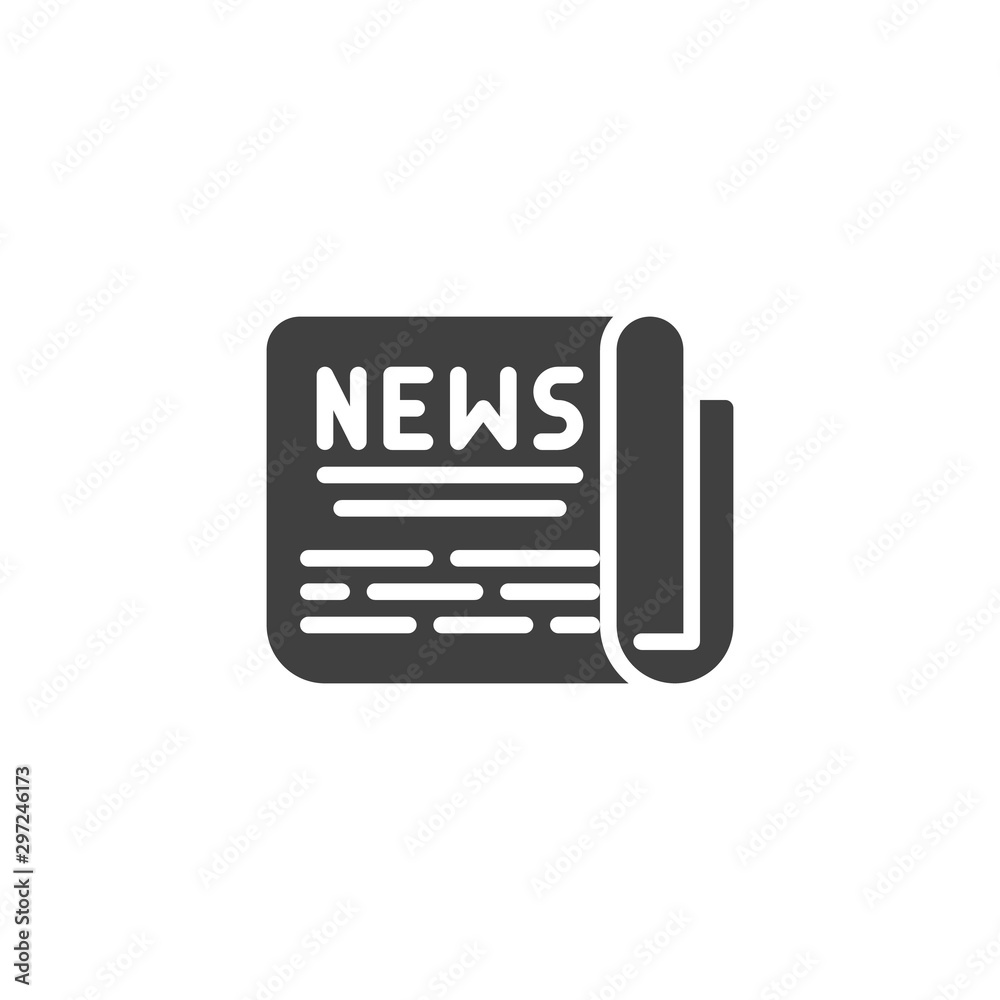News headline vector icon. filled flat sign for mobile concept and web design. Folded newspaper glyph icon. Symbol, logo illustration. Vector graphics News headline vector icon. filled flat sign for mobile concept and web design. Folded newspaper glyph icon. Symbol, logo illustration. Vector graphics