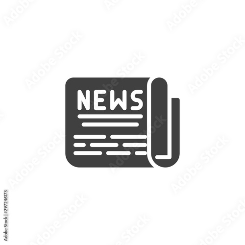 News headline vector icon. filled flat sign for mobile concept and web design. Folded newspaper glyph icon. Symbol, logo illustration. Vector graphics
