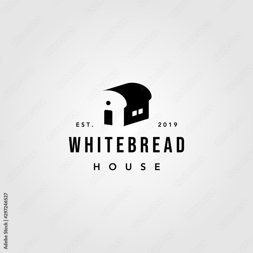 white bread house logo vintage bakery vector design illustration Stock ...