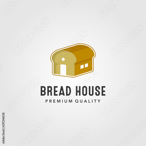 bread house logo bakery home vector illustration design
