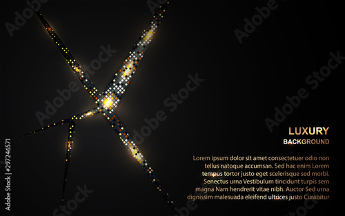 Luxury black vector background a combination with golden element decoration. Design template for use element elegant and modern cover, frame, banner, advertising, corporate, business