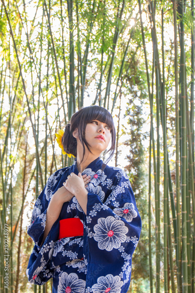 girl in japanese traditional casual summer costume kimono yukata girl in japanese traditional casual summer costume kimono yukata