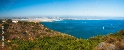 San Diego Bay. Panoramic view from Cabrillo National Monument, California