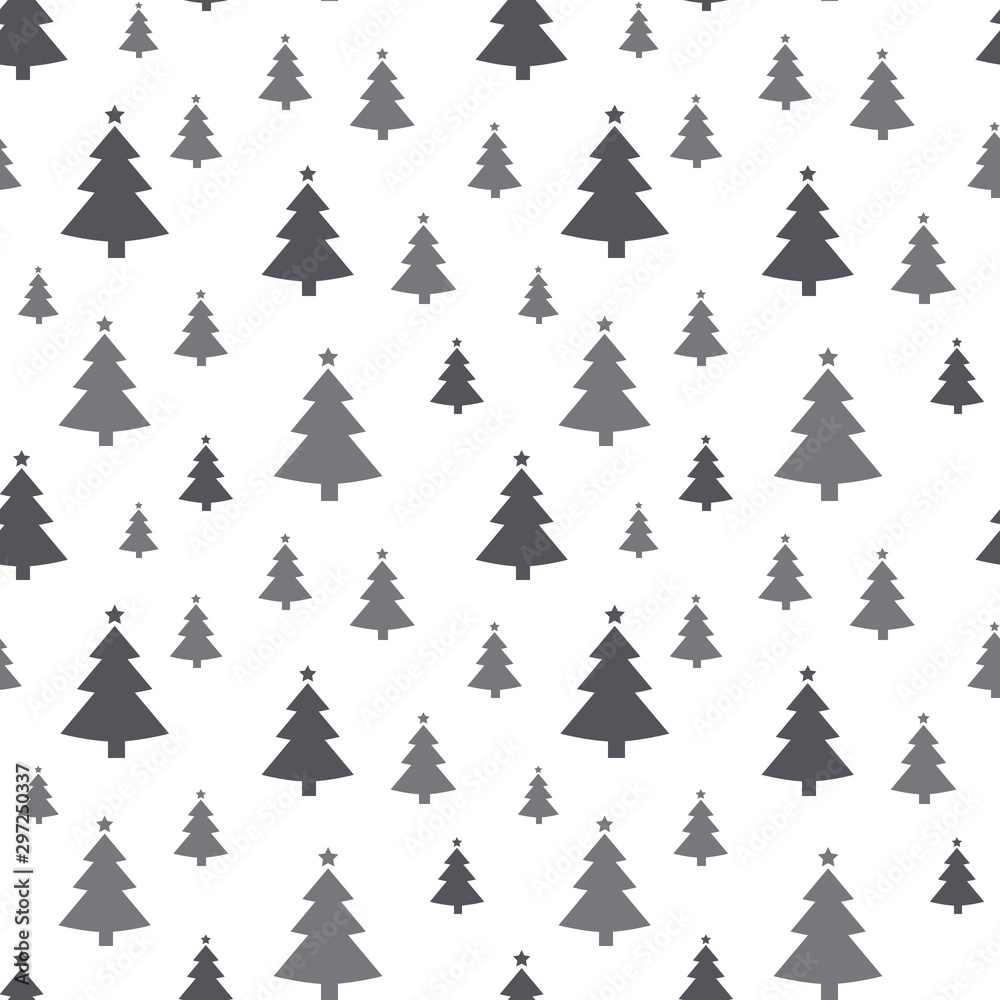 christmas tree seamless pattern. new year firs wrapping paper design, winter holiday decoration,christmas trees modern background.