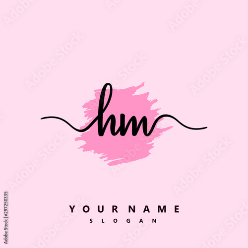 HM Initial handwriting logo vector