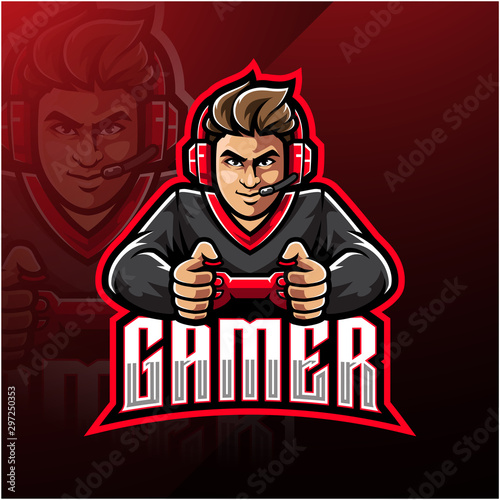 Gamer esport mascot logo design