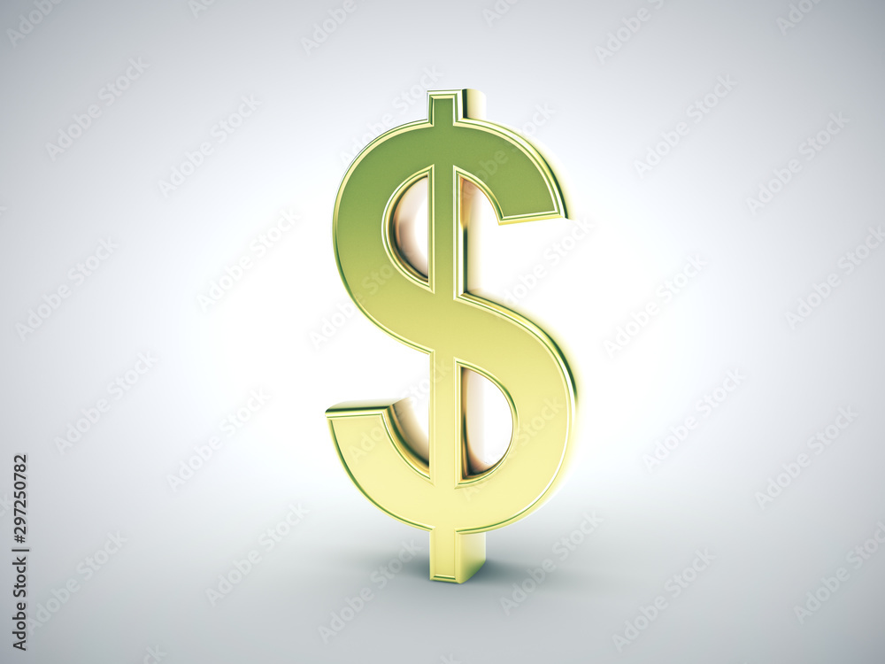 Obraz premium Golden dollar symbol