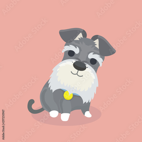 Schnauzer dog cartoon vector illustration..