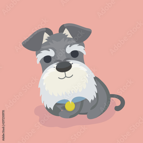 Schnauzer dog cartoon vector illustration..
