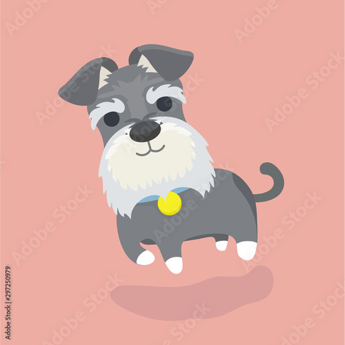 Schnauzer dog cartoon vector illustration..