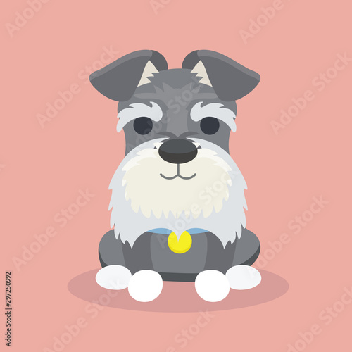 Schnauzer dog cartoon vector illustration..