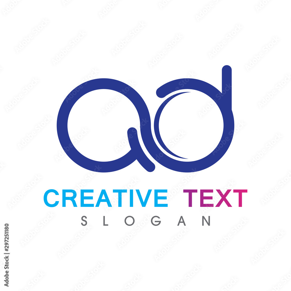 Creative initial AD logo. Abstract business design Creative initial AD logo. Abstract business design