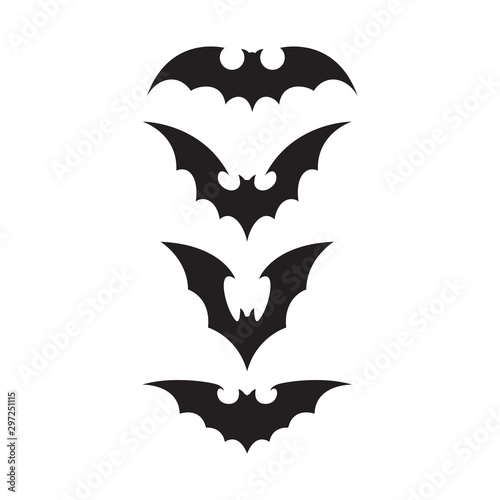 vector set illustration bat wing silhouette