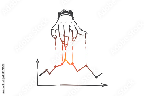Improve business, plan for success concept sketch. Hand drawn isolated vector