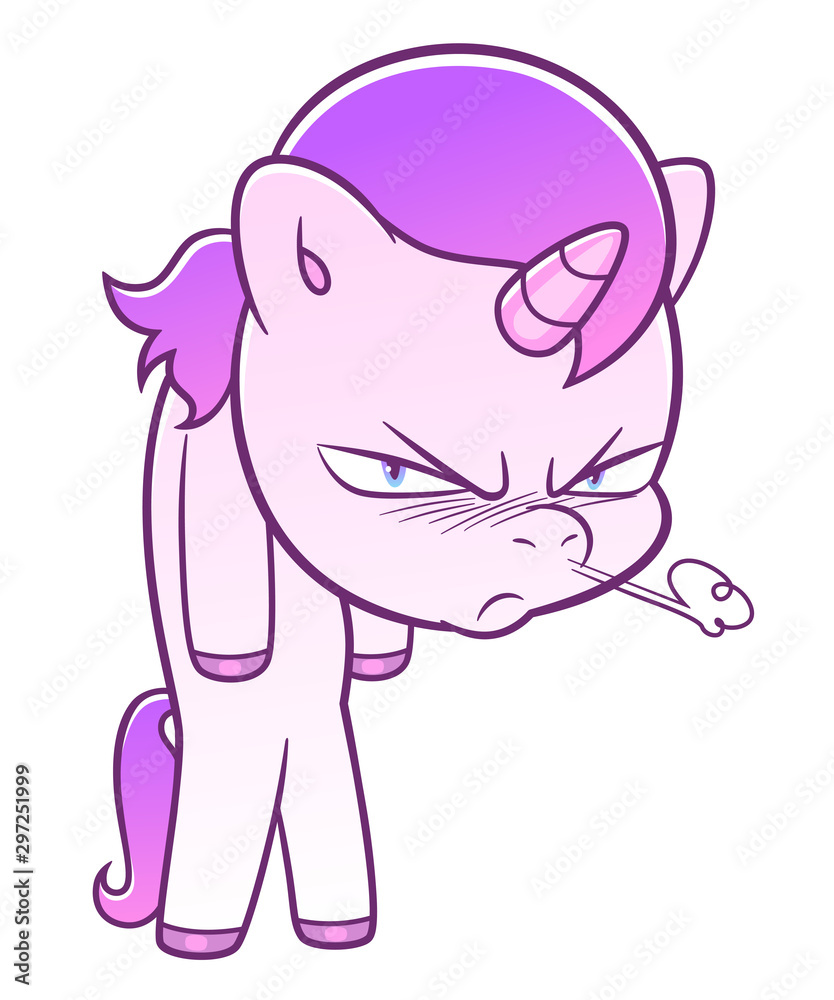 Fototapeta premium Resentful angry unicorn