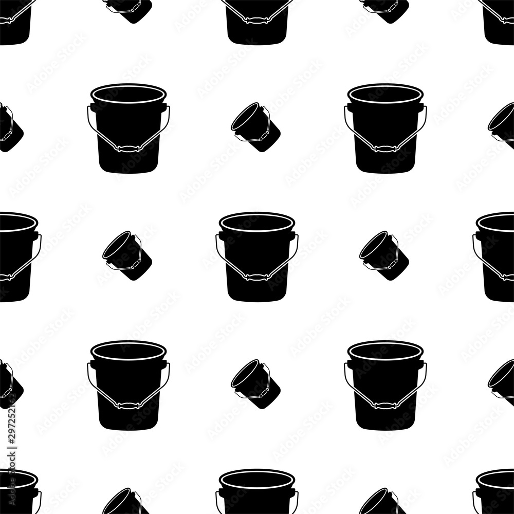 Bucket Icon, Water Bucket Icon Seamless Pattern Bucket Icon, Water Bucket Icon Seamless Pattern