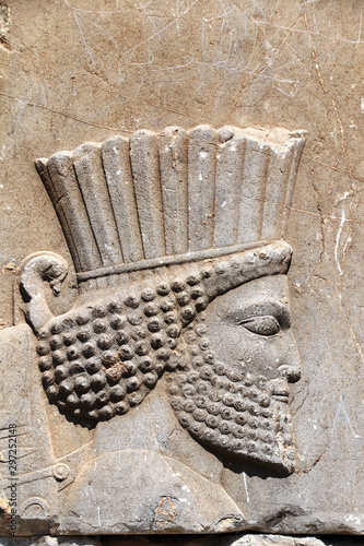 Bas-relief with assyrian warrior, Persepolis, Iran