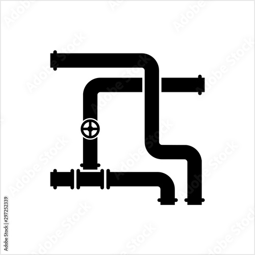 Pipe Icon, Pipe Fitting Icon, Water, Gas, Oil Pipeline, Plumbing Work