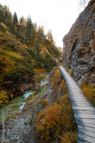 Autumn River in Valley Oetschergraben Austria, Lower Austria, Oetscher Mariazell, Oetscher valley photo