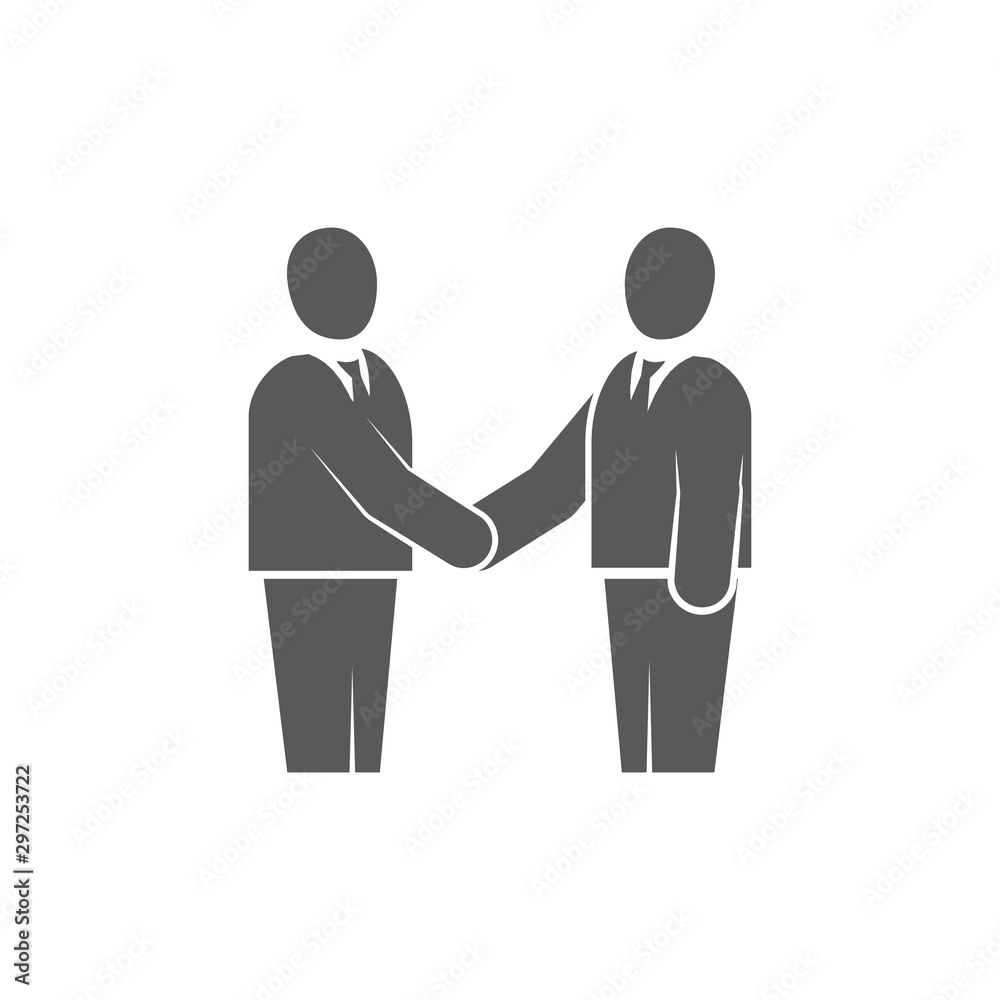Handshake icon on white background Handshake icon on white background