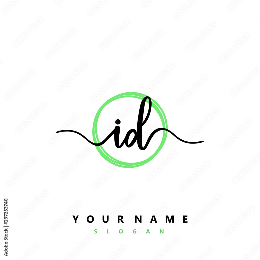 ID Initial handwriting logo vector ID Initial handwriting logo vector