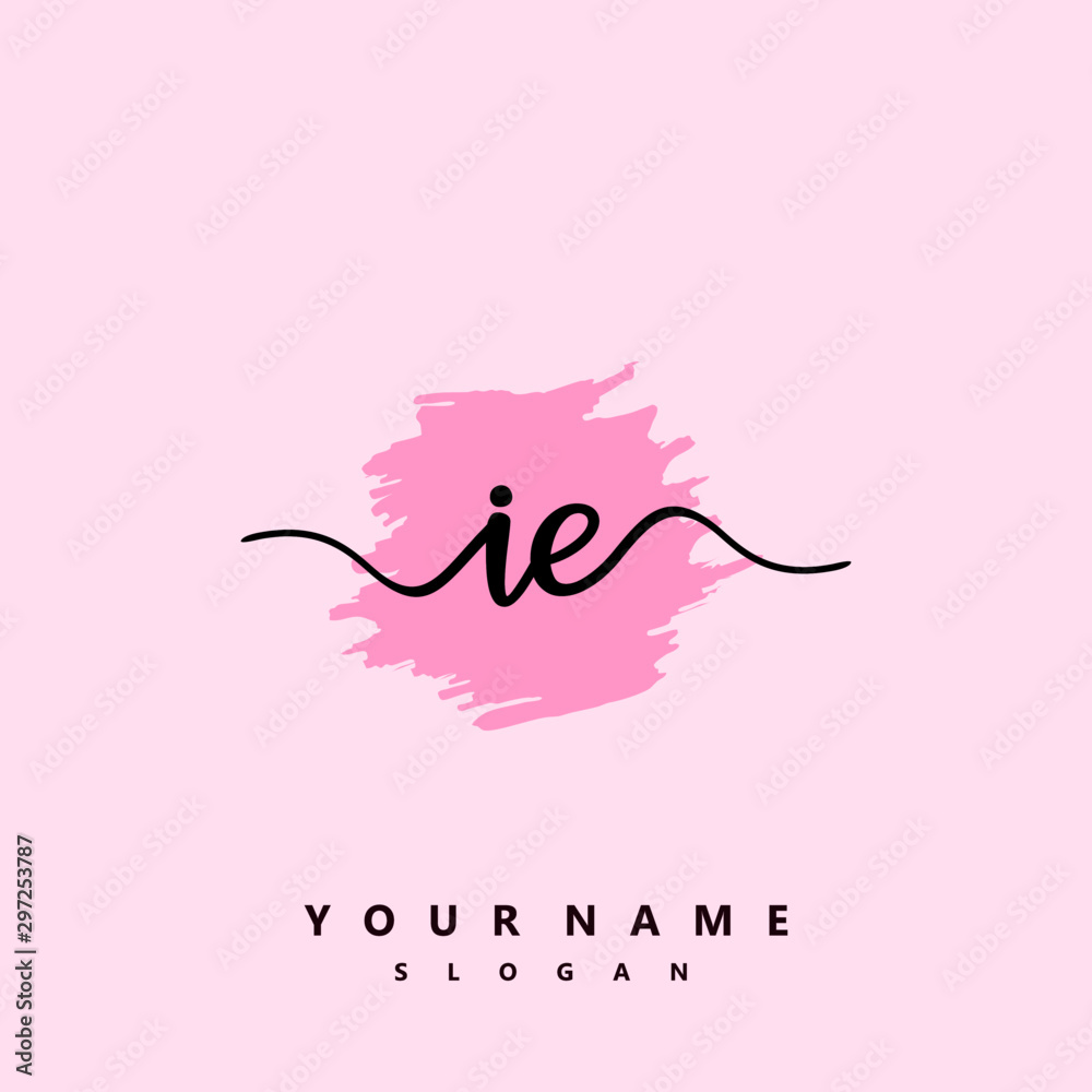 IE Initial handwriting logo vector IE Initial handwriting logo vector