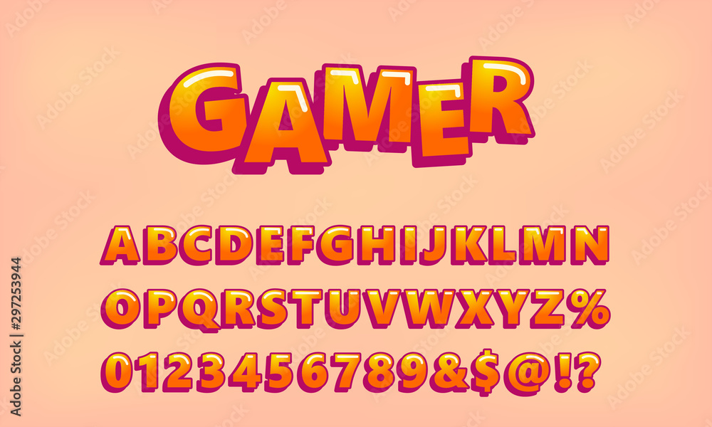 Obraz premium Video game letters. Vector cute alphabet