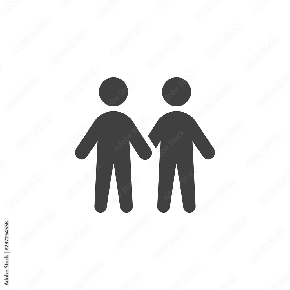 Gay couple vector icon. filled flat sign for mobile concept and web design. Homosexual relationship glyph icon. Symbol, logo illustration. Vector graphics Gay couple vector icon. filled flat sign for mobile concept and web design. Homosexual relationship glyph icon. Symbol, logo illustration. Vector graphics