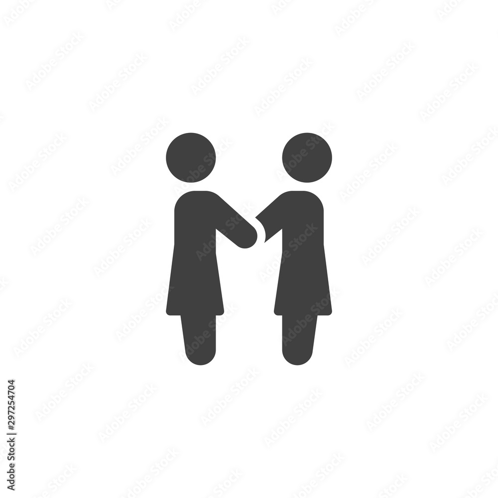 Lesbian Couple holding hands each other vector icon. filled flat sign for mobile concept and web design. Girlfriends relationship glyph icon. Symbol, logo illustration. Vector graphics