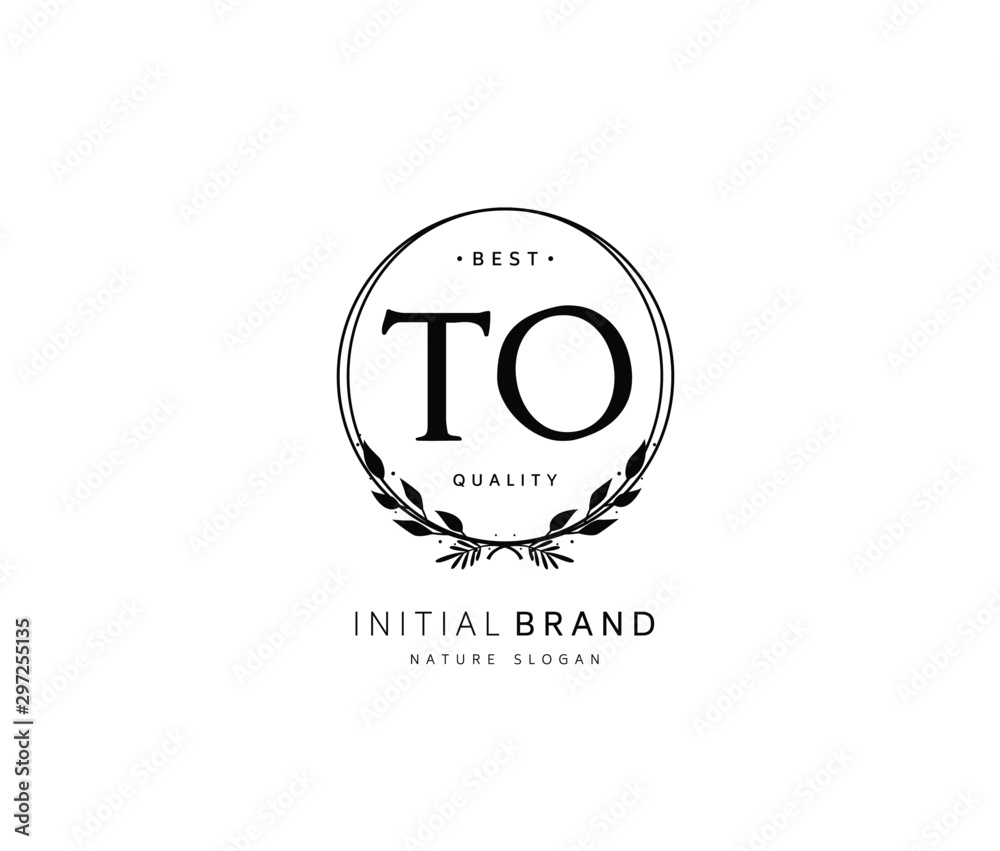 Obraz premium T O TO Beauty vector initial logo, handwriting logo of initial signature, wedding, fashion, jewerly, boutique, floral and botanical with creative template for any company or business.