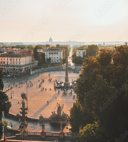Photography view of rome from villa borghese