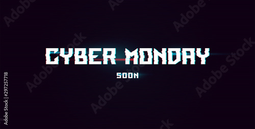 Cyber Monday advertising template. Banner for web and print promo. Vector illustration EPS10