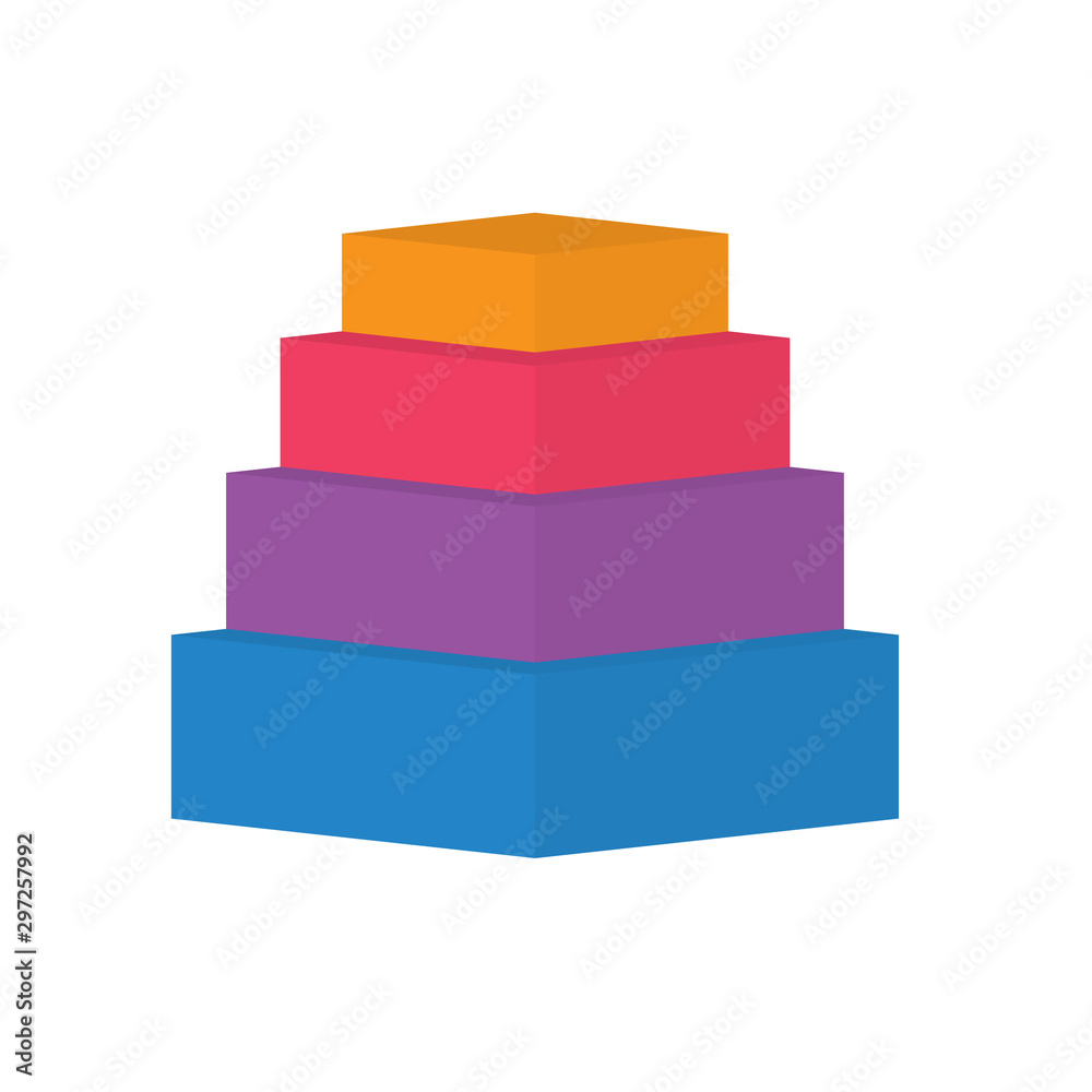 Fototapeta premium colorful level pyramid chart icon- vector illustration