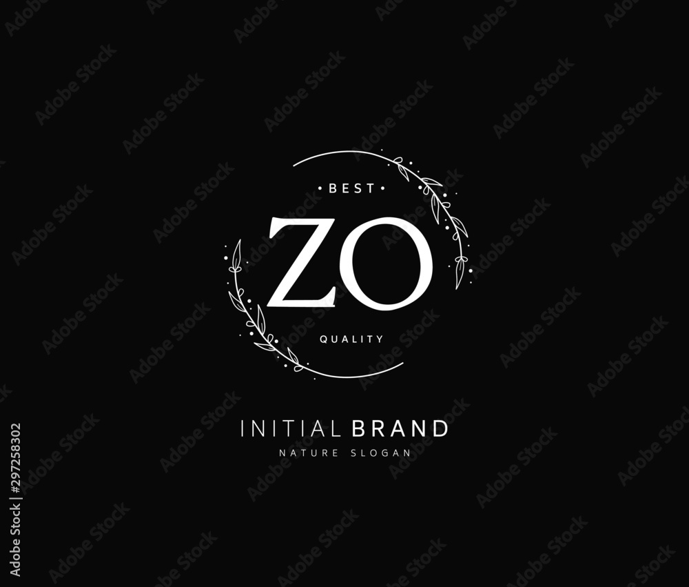 Z O ZO Beauty vector initial logo, handwriting logo of initial signature, wedding, fashion, jewerly, boutique, floral and botanical with creative template for any company or business.