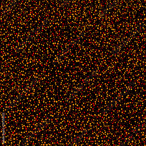 Australian aboriginal hand drawn seamless vector pattern with dots on dark background