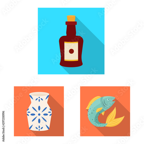 Vector illustration of and historic symbol. Set of and country vector icon for stock.