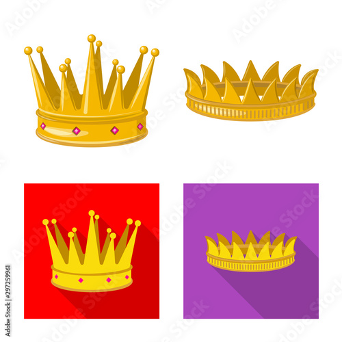 Vector design of medieval and nobility logo. Collection of medieval and monarchy stock symbol for web.